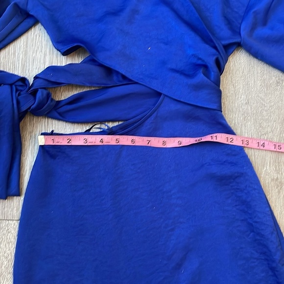 RONNY KOBO Ranell Cut-Out Midi Dress blue satin size xs - Picture 7 of 7